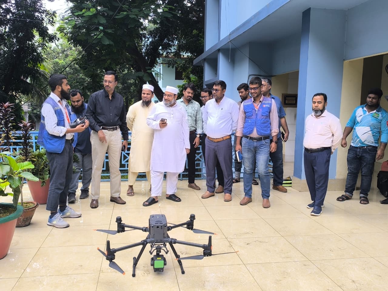 Sthapati Associates survey professionals at Chapai Nawabganj site