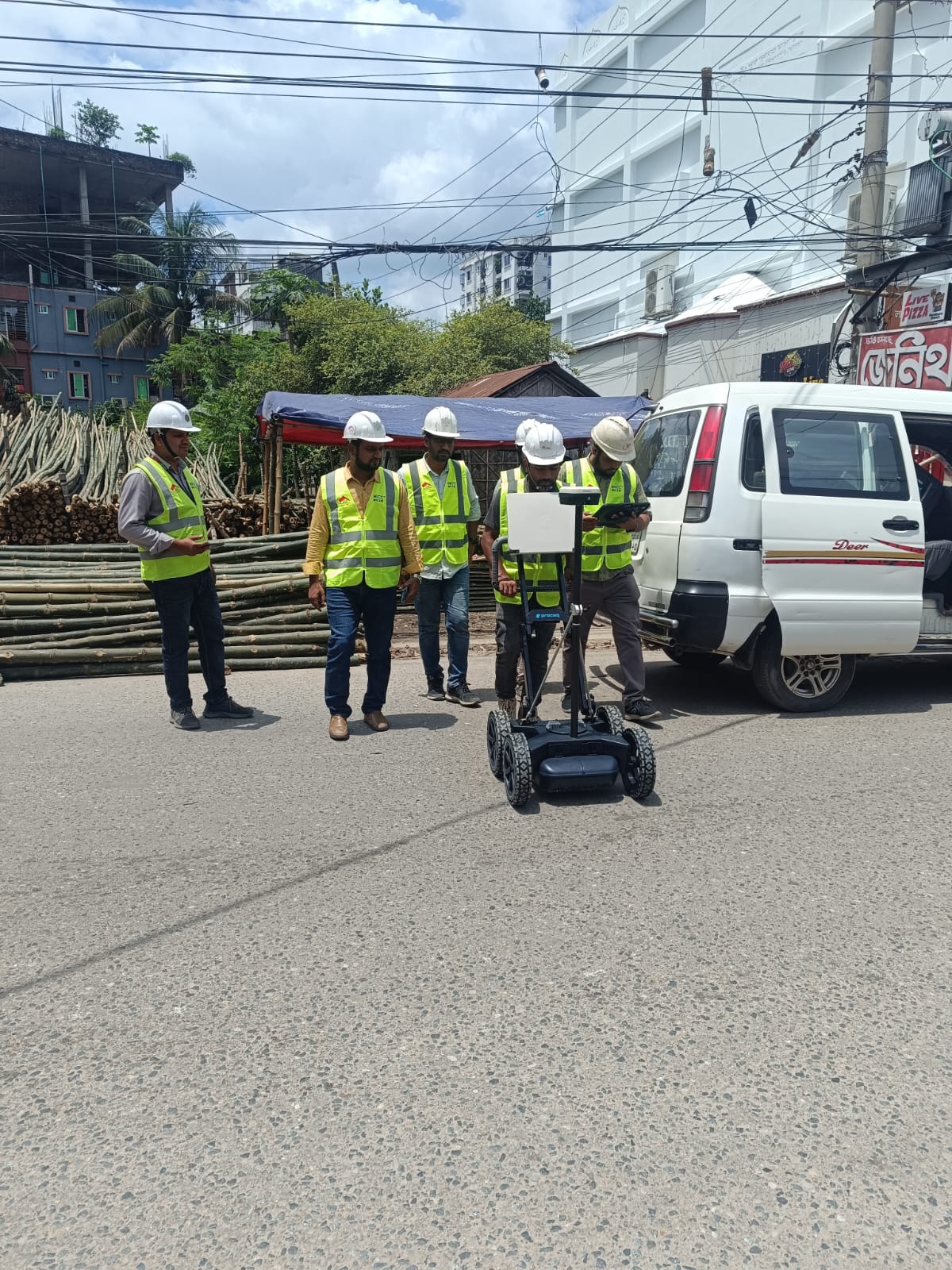 GPR survey at Nandipara WASA 3.2 Project field scanning