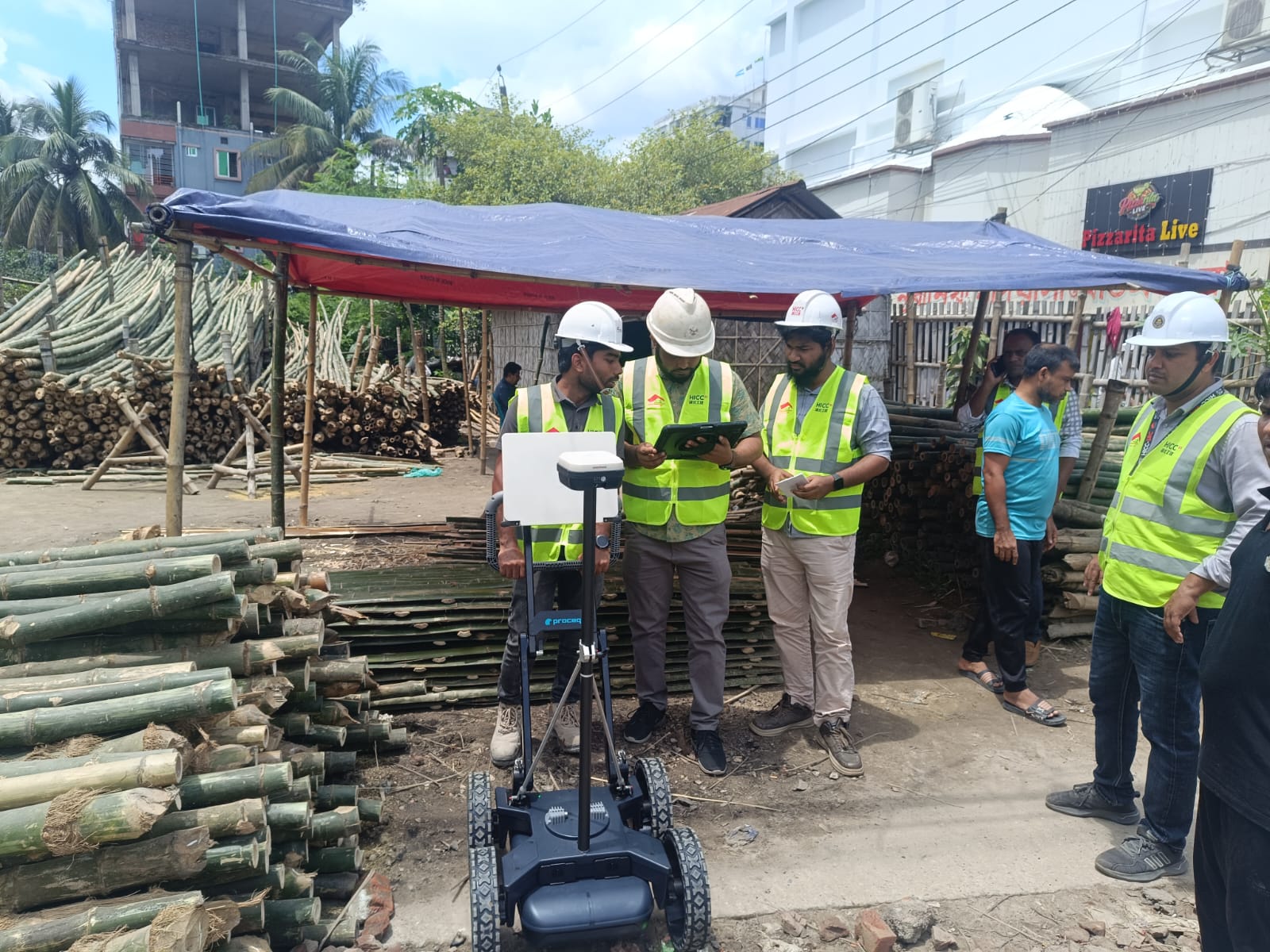 Sthapati Associates Ltd GPR survey team at WASA project site